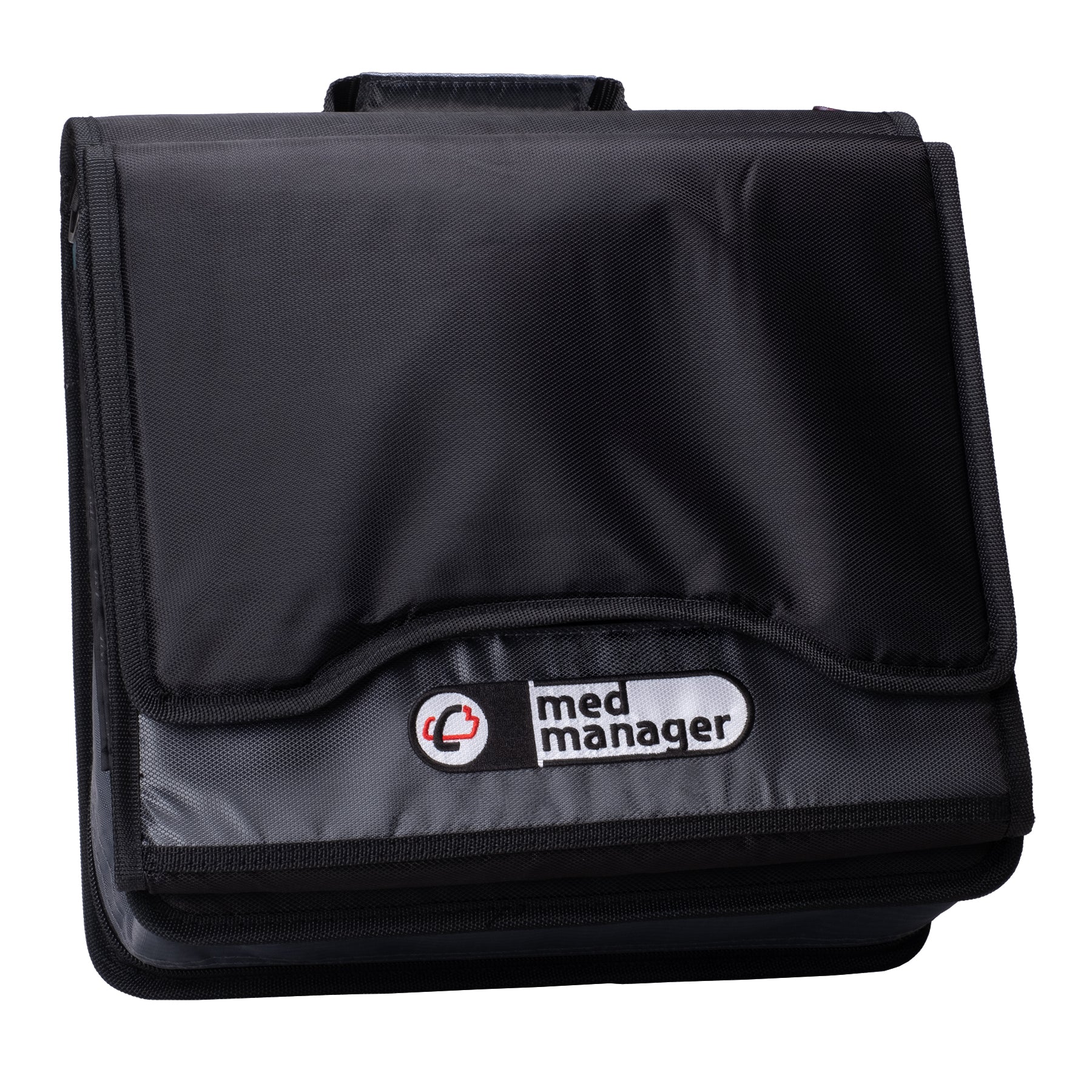 Large Insulated Medical Binder with Pill Organizer and 6-Pocket Folder - Black image