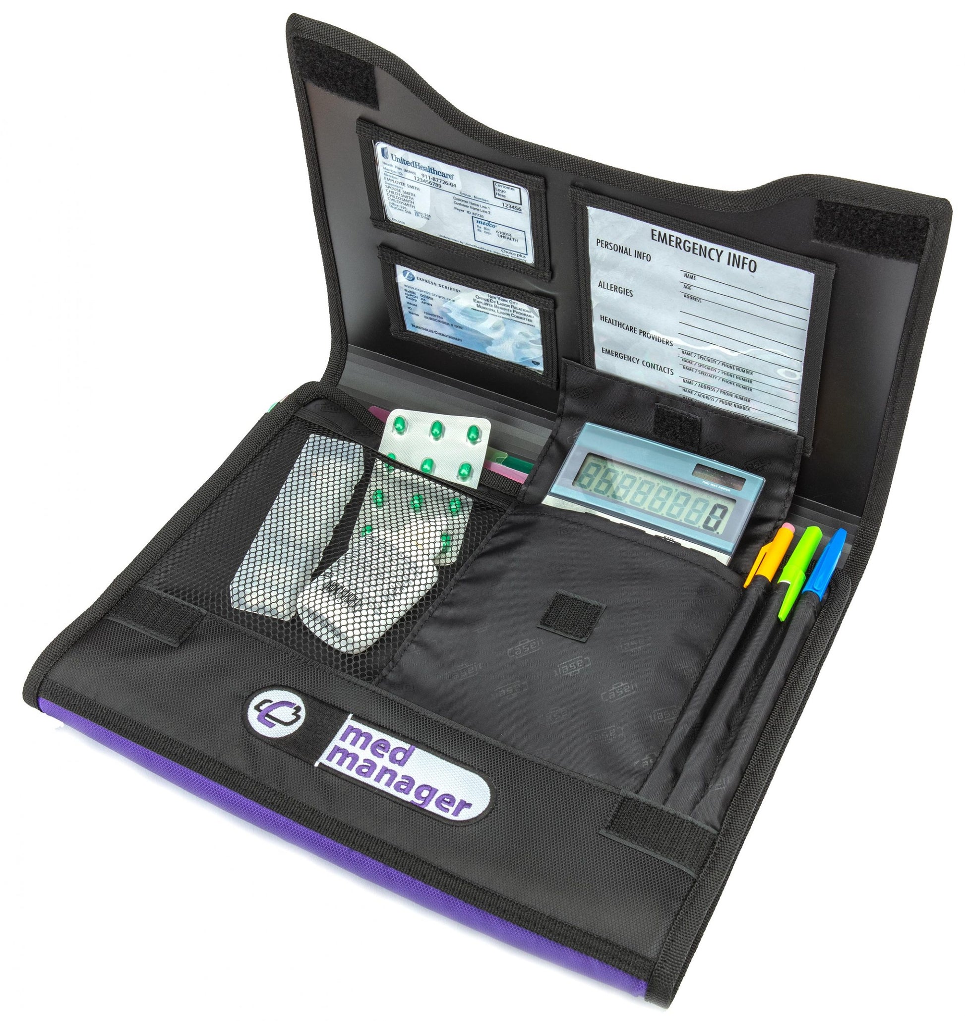 Large Insulated Medical Binder with Pill Organizer and 6-Pocket Folder image 11