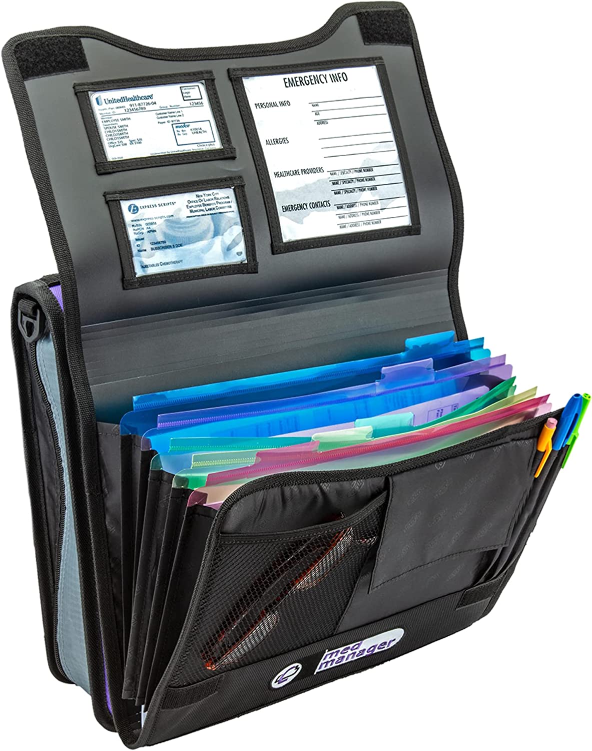 Large Insulated Medical Binder with Pill Organizer and 6-Pocket Folder image 24