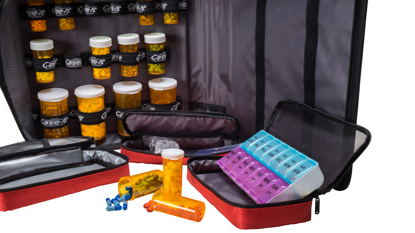 Large Insulated Medical Binder with Pill Organizer and 6-Pocket Folder image 1