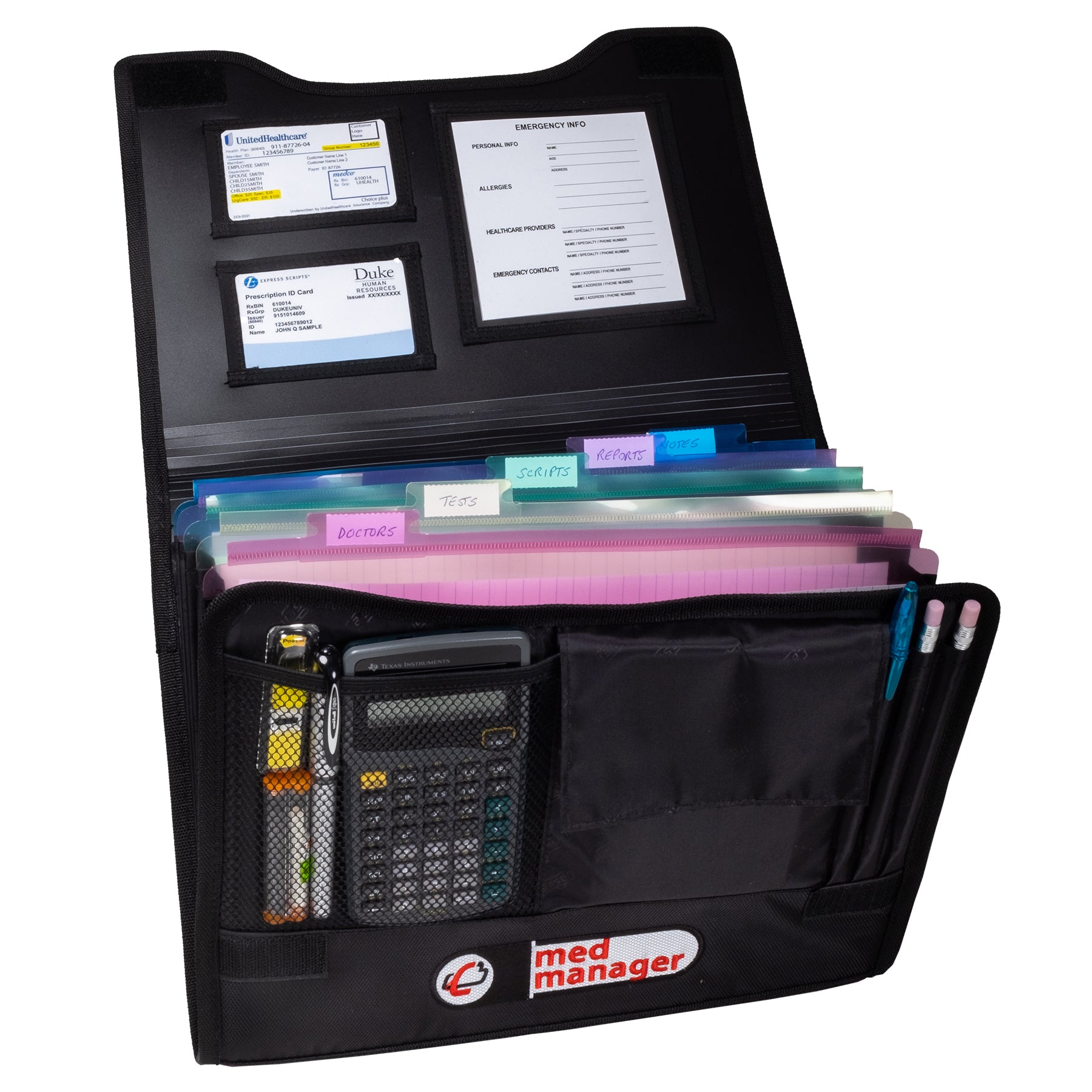 Large Insulated Medical Binder with Pill Organizer and 6-Pocket Folder image 43