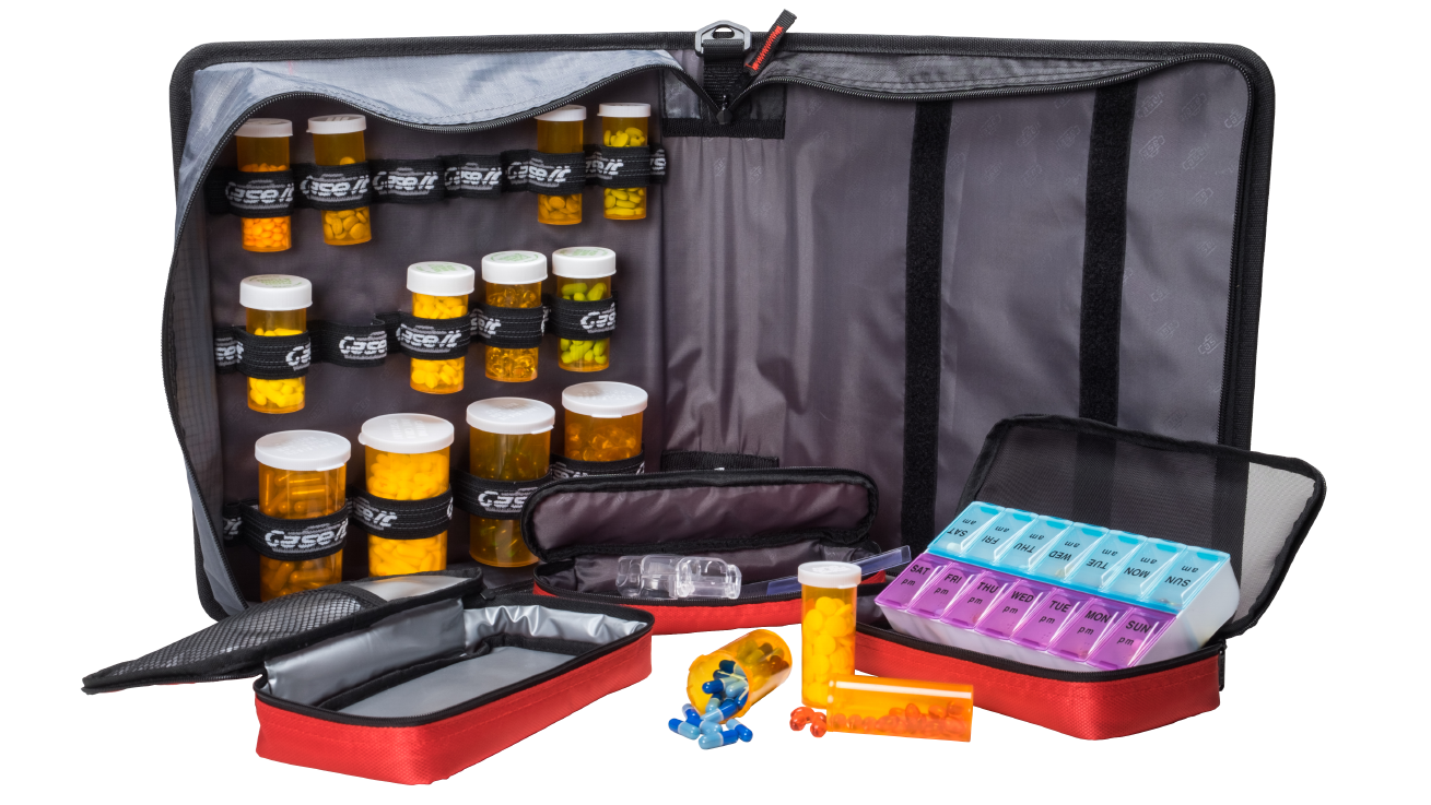 Large Insulated Medical Binder with Pill Organizer and 6-Pocket Folder image 2