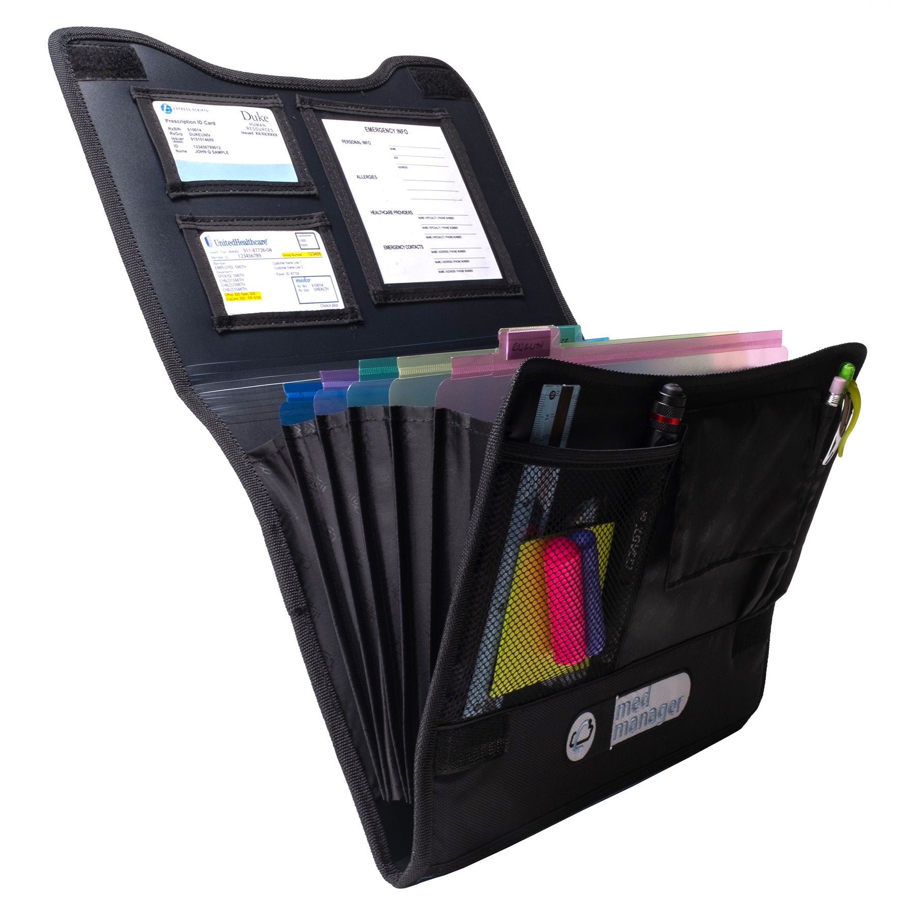 Large Insulated Medical Binder with Pill Organizer and 6-Pocket Folder image 37