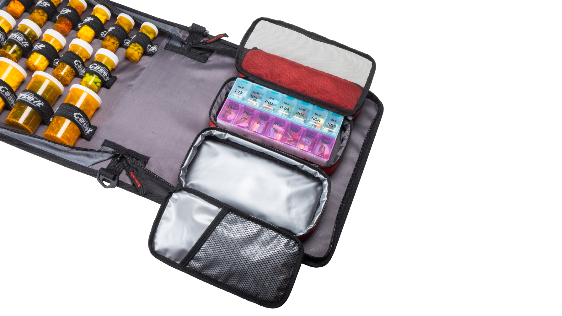 Large Insulated Medical Binder with Pill Organizer and 6-Pocket Folder image 5
