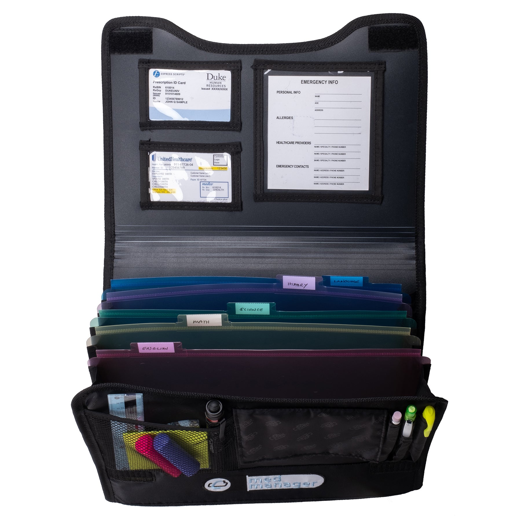 Large Insulated Medical Binder with Pill Organizer and 6-Pocket Folder image 36