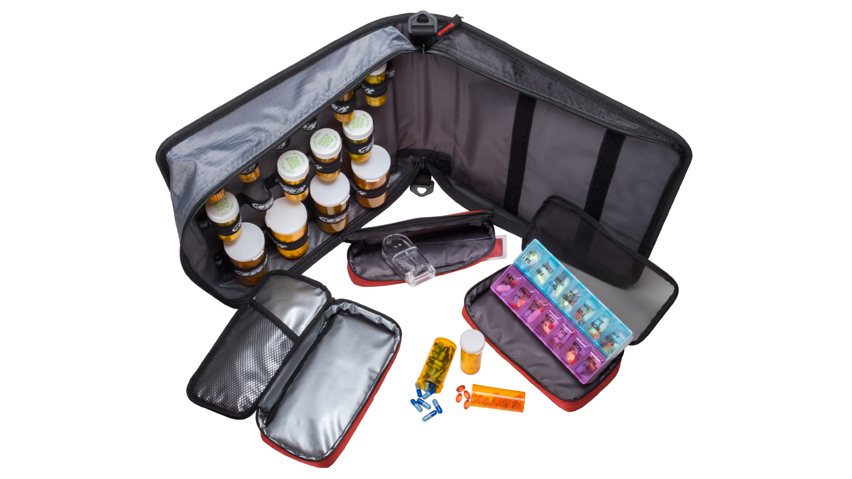 Large Insulated Medical Binder with Pill Organizer and 6-Pocket Folder image 7