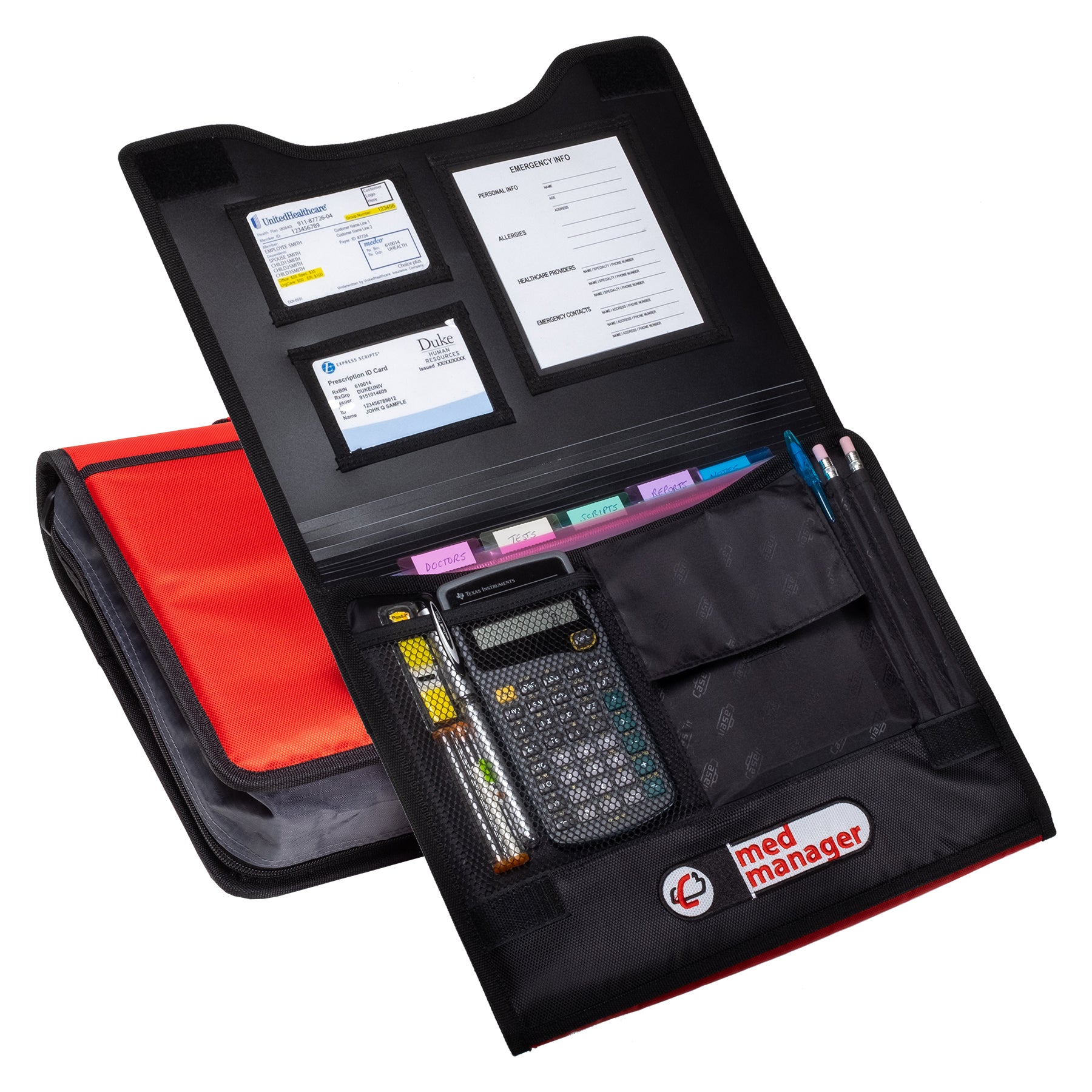 Large Insulated Medical Binder with Pill Organizer and 6-Pocket Folder image 42