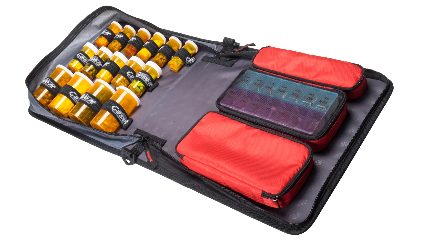 Large Insulated Medical Binder with removable insulated zip pocket and 6-Pocket Folder