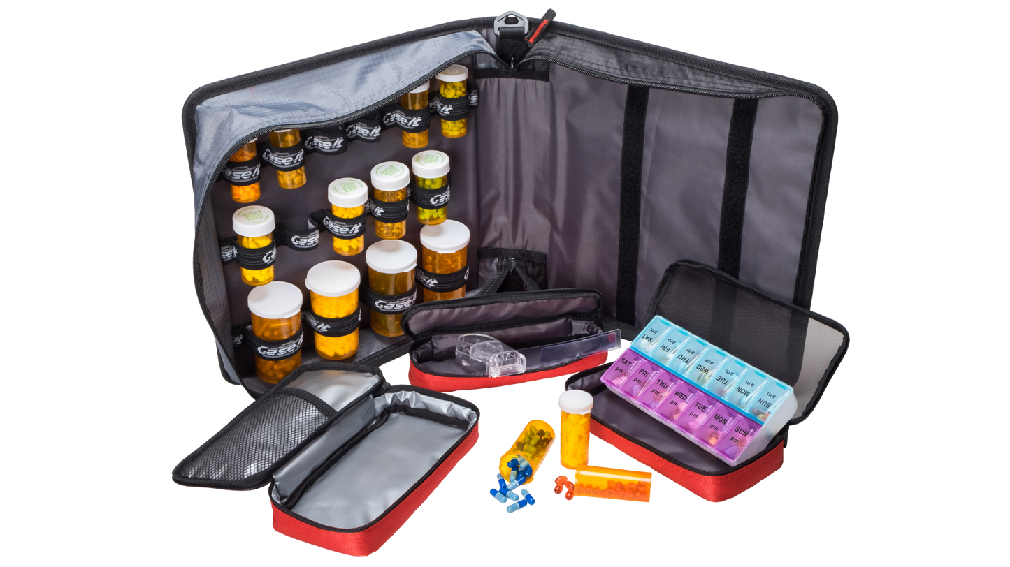 Large Insulated Medical Binder with Pill Organizer and 6-Pocket Folder image 3
