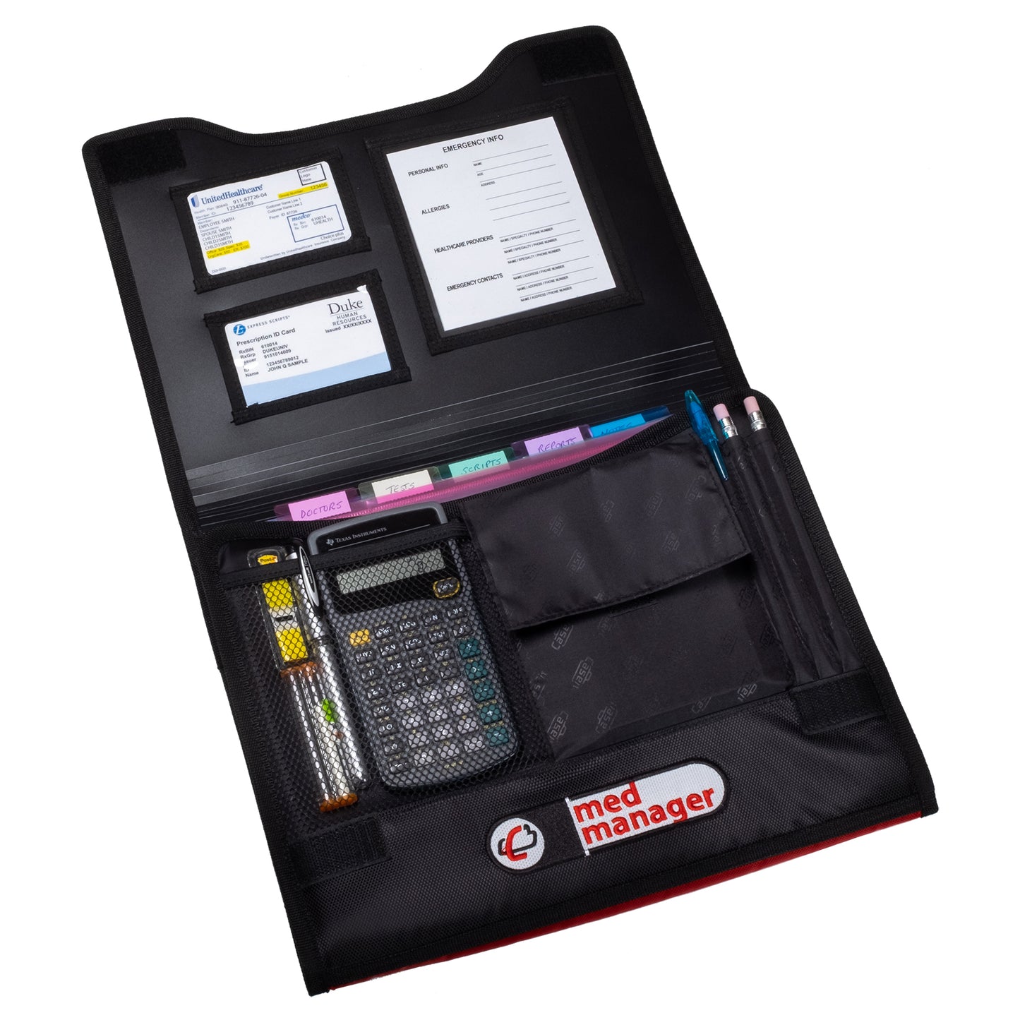 Large Insulated Medical Binder with Pill Organizer and 6-Pocket Folder image 44