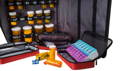 Large Insulated Medical Binder with removable insulated zip pocket and 6-Pocket Folder