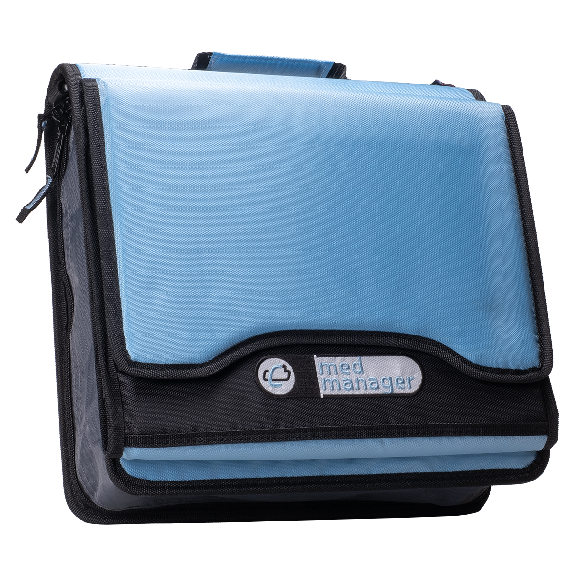 Large Insulated Medical Binder with Pill Organizer and 6-Pocket Folder - Light Blue image