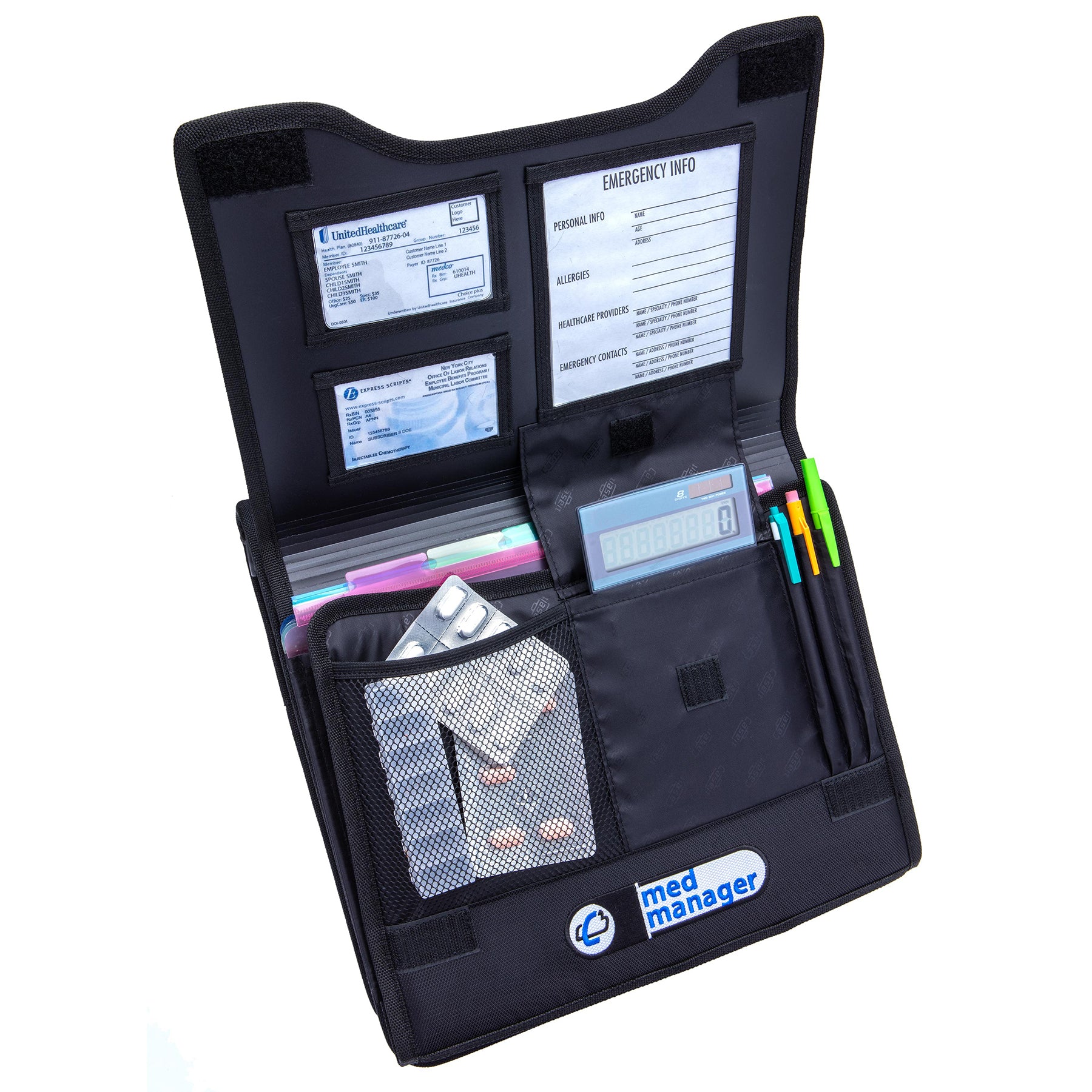 Large Insulated Medical Binder with Pill Organizer and 6-Pocket Folder image 35