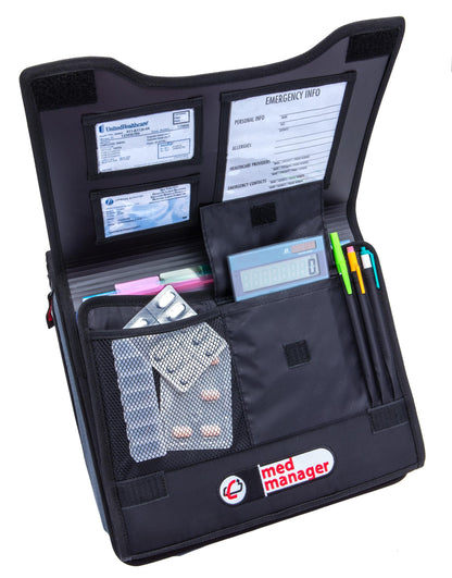 Large Insulated Medical Binder with Pill Organizer and 6-Pocket Folder image 9
