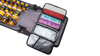 Large Insulated Medical Binder with removable insulated zip pocket and 6-Pocket Folder