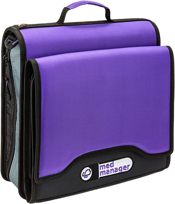 Large Insulated Medical Binder with Pill Organizer and 6-Pocket Folder